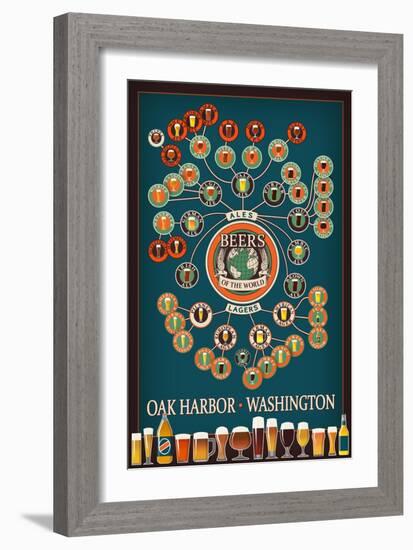 Oak Harbor, Washington - Beers of the World Infographic-Lantern Press-Framed Art Print