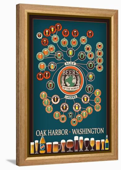 Oak Harbor, Washington - Beers of the World Infographic-Lantern Press-Framed Stretched Canvas