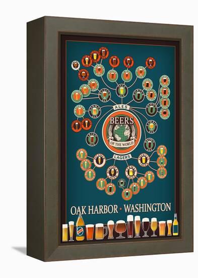 Oak Harbor, Washington - Beers of the World Infographic-Lantern Press-Framed Stretched Canvas