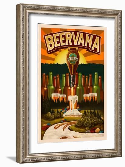 Oak Harbor, Washington - Beervana Tap-Lantern Press-Framed Art Print