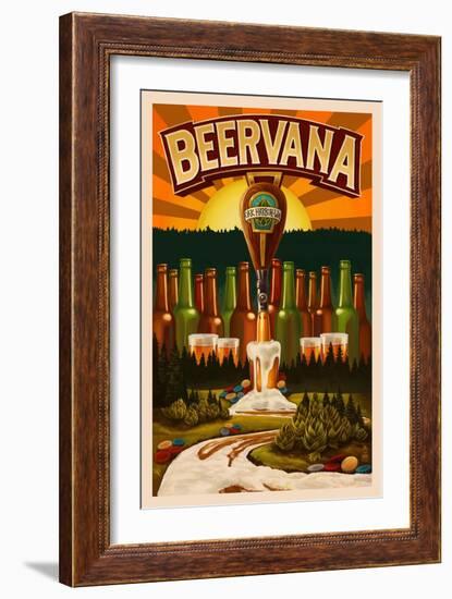 Oak Harbor, Washington - Beervana Tap-Lantern Press-Framed Art Print