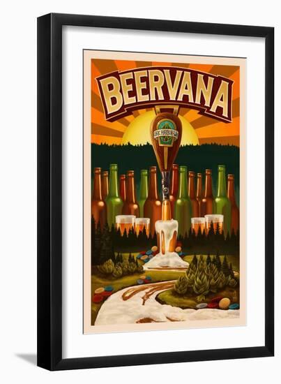 Oak Harbor, Washington - Beervana Tap-Lantern Press-Framed Art Print