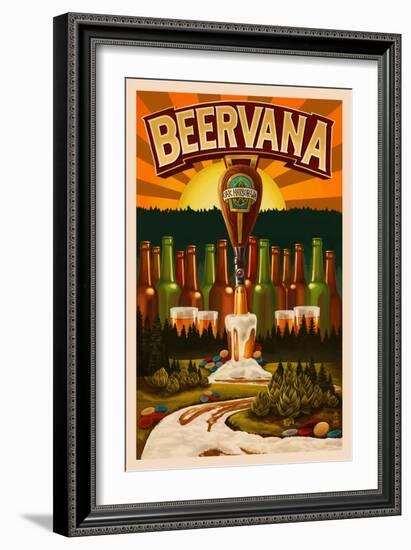 Oak Harbor, Washington - Beervana Tap-Lantern Press-Framed Art Print