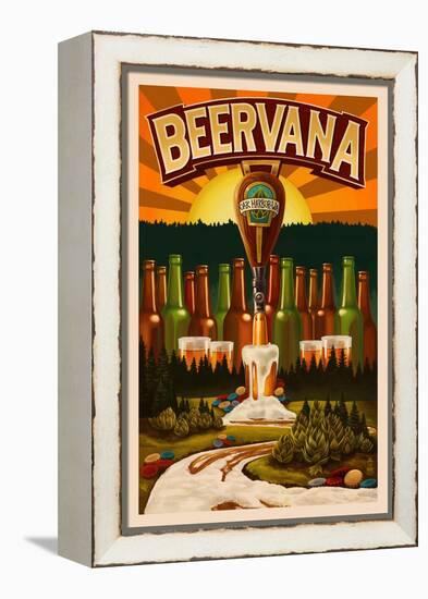 Oak Harbor, Washington - Beervana Tap-Lantern Press-Framed Stretched Canvas