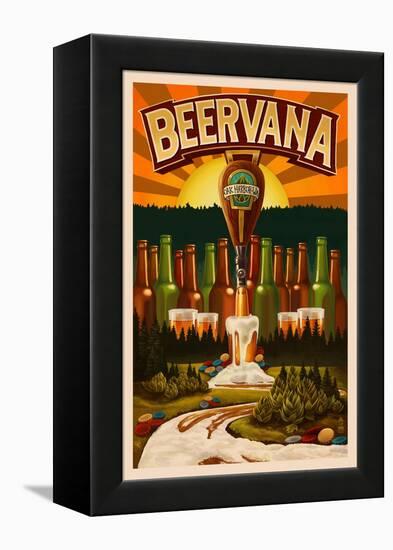 Oak Harbor, Washington - Beervana Tap-Lantern Press-Framed Stretched Canvas