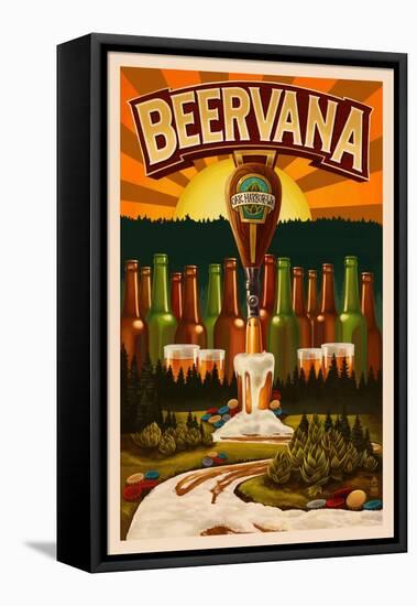 Oak Harbor, Washington - Beervana Tap-Lantern Press-Framed Stretched Canvas