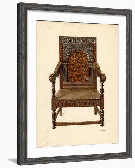 Oak Inlaid Chair, Property of Miss Dorothy Chune Fletcher-Shirley Charles Llewellyn Slocombe-Framed Giclee Print