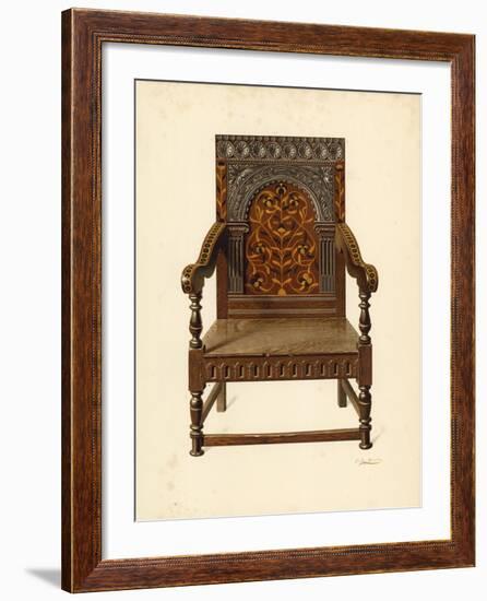 Oak Inlaid Chair, Property of Miss Dorothy Chune Fletcher-Shirley Charles Llewellyn Slocombe-Framed Giclee Print