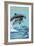 Oak Island, North Carolina - Dolphins Jumping-Lantern Press-Framed Art Print