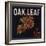 Oak Leaf Brand - Porterville, California - Citrus Crate Label-Lantern Press-Framed Art Print