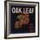 Oak Leaf Brand - Porterville, California - Citrus Crate Label-Lantern Press-Framed Art Print