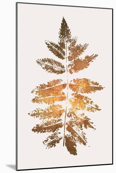 Oak Leaf Print  Gold-Kubistika-Mounted Giclee Print