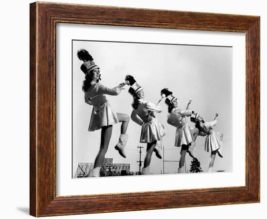 Oak Ridge High School Drum Majorettes on the Football Field. 1946-Ed Westcott-Framed Photo