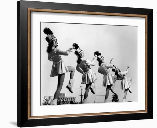 Oak Ridge High School Drum Majorettes on the Football Field. 1946-Ed Westcott-Framed Photo