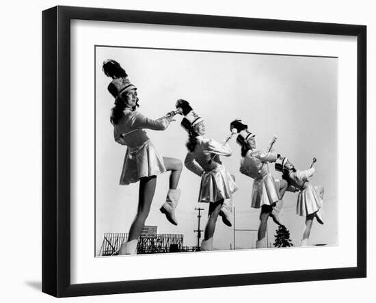 Oak Ridge High School Drum Majorettes on the Football Field. 1946-Ed Westcott-Framed Photo