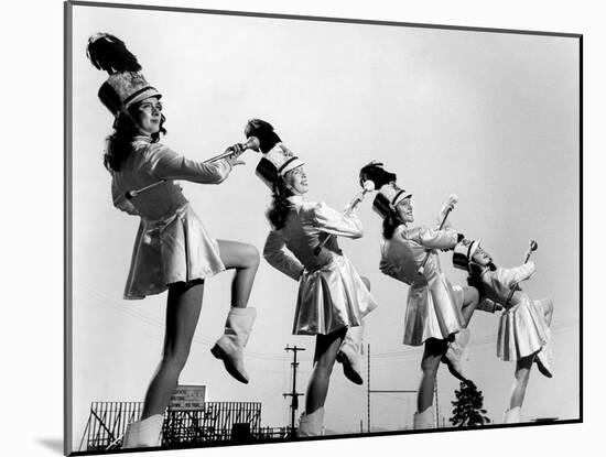 Oak Ridge High School Drum Majorettes on the Football Field. 1946-Ed Westcott-Mounted Photo