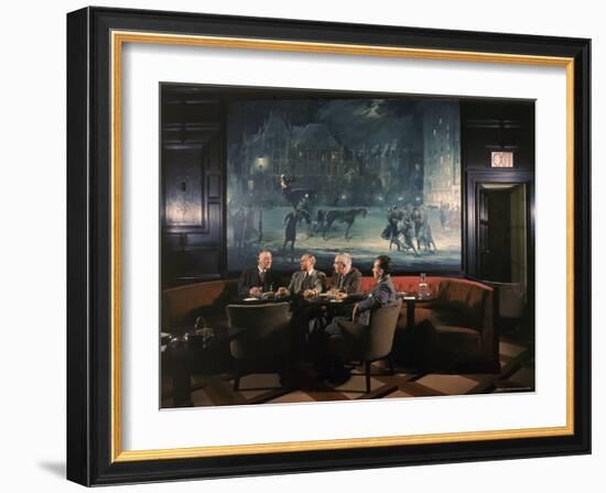 Oak Room Bar at the Plaza Hotel Stands Where a Wall Street Broker Once Had an Office-Dmitri Kessel-Framed Photographic Print