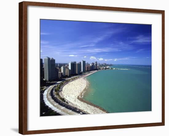 Oak Street Beach, Lake Michigan, Chicago, Illinois, USA-null-Framed Photographic Print