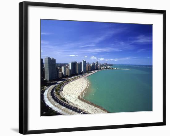 Oak Street Beach, Lake Michigan, Chicago, Illinois, USA-null-Framed Photographic Print