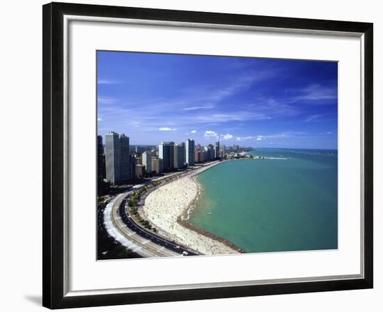 Oak Street Beach, Lake Michigan, Chicago, Illinois, USA-null-Framed Photographic Print