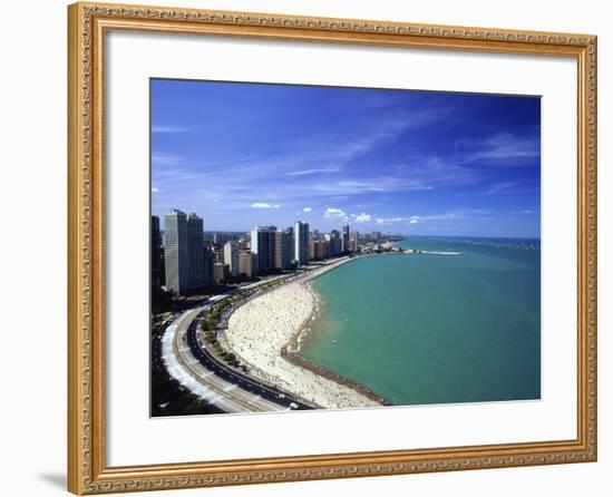 Oak Street Beach, Lake Michigan, Chicago, Illinois, USA-null-Framed Photographic Print