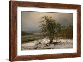 Oak Tree by the Elbe in Winter-Johan Christian Clausen Dahl-Framed Giclee Print