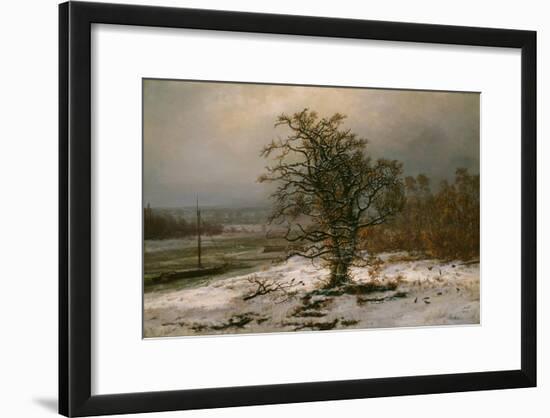 Oak Tree by the Elbe in Winter-Johan Christian Clausen Dahl-Framed Giclee Print