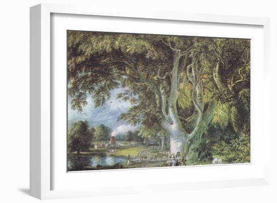 Oak Trees, Shoreham, Kent, Nature in Britain Published by Collins, 1946 (Litho)-Samuel Palmer-Framed Giclee Print