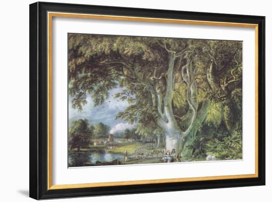 Oak Trees, Shoreham, Kent, Nature in Britain Published by Collins, 1946 (Litho)-Samuel Palmer-Framed Giclee Print