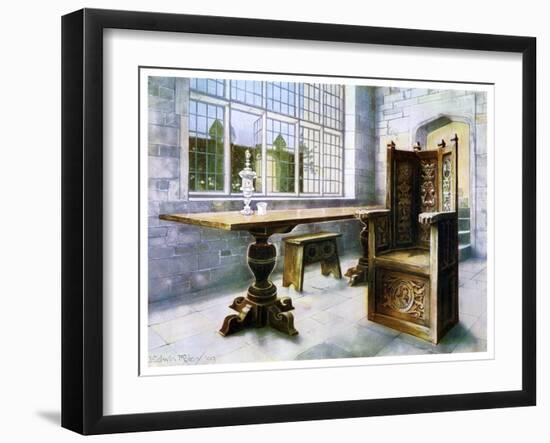 Oak Trestle Table and Mine Host's Chair, 1910-Edwin Foley-Framed Giclee Print