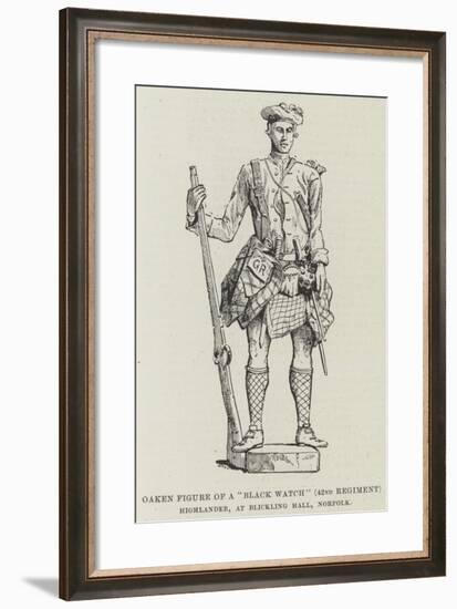 Oaken Figure of a Black Watch (42nd Regiment) Highlander, at Blickling Hall, Norfolk-null-Framed Giclee Print