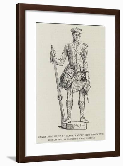 Oaken Figure of a Black Watch (42nd Regiment) Highlander, at Blickling Hall, Norfolk-null-Framed Giclee Print