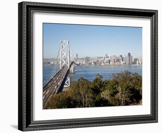 Oakland Bay Bridge and City Skyline, San Francisco, California, United States of America, North Ame-Gavin Hellier-Framed Photographic Print