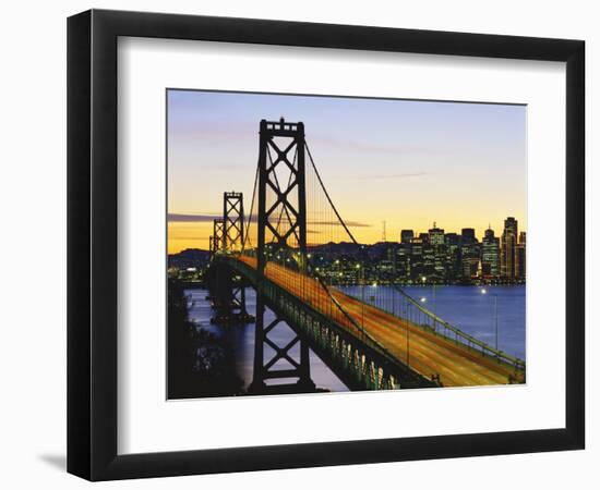 Oakland Bay Bridge at Dusk, San Francisco, California, USA-David Barnes-Framed Photographic Print