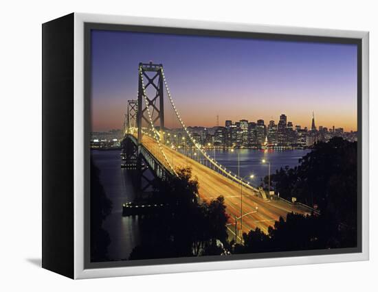 Oakland Bay Bridge, San Francisco, California, USA-Walter Bibikow-Framed Premier Image Canvas