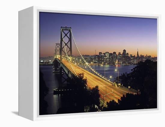 Oakland Bay Bridge, San Francisco, California, USA-Walter Bibikow-Framed Premier Image Canvas