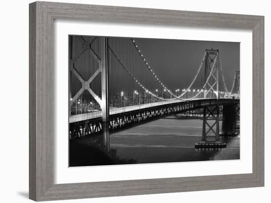 Oakland Bridge 2 BW-Moises Levy-Framed Photographic Print