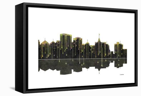 Oakland California Skyline BW 1-Marlene Watson-Framed Premier Image Canvas