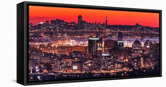 Oakland SF Twilight-Greg Linhares-Framed Stretched Canvas