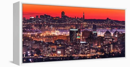 Oakland SF Twilight-Greg Linhares-Framed Stretched Canvas