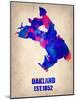 Oakland Watercolor Map-NaxArt-Mounted Art Print