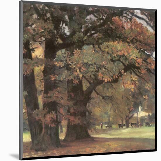 Oaks in the Park of Wechselburg-Eugen Bracht-Mounted Art Print