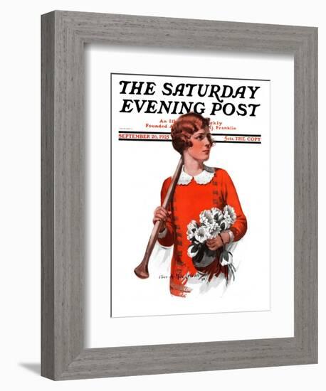 "Oars and Flowers," Saturday Evening Post Cover, September 26, 1925-Charles A. MacLellan-Framed Giclee Print