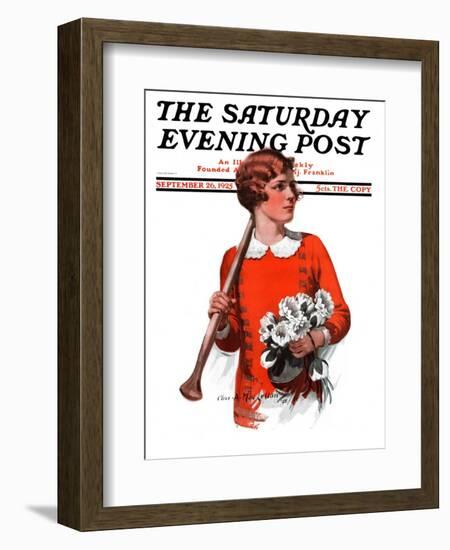 "Oars and Flowers," Saturday Evening Post Cover, September 26, 1925-Charles A. MacLellan-Framed Giclee Print