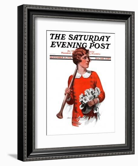 "Oars and Flowers," Saturday Evening Post Cover, September 26, 1925-Charles A. MacLellan-Framed Giclee Print