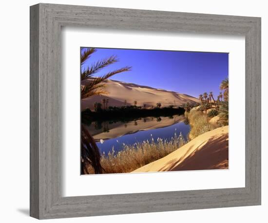 Oasis at Um Al Ma salt lake, Sahara desert, Ubari, Libya-Frans Lemmens-Framed Photographic Print