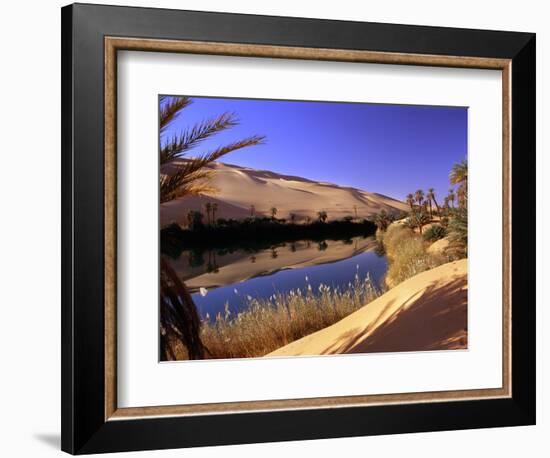 Oasis at Um Al Ma salt lake, Sahara desert, Ubari, Libya-Frans Lemmens-Framed Photographic Print