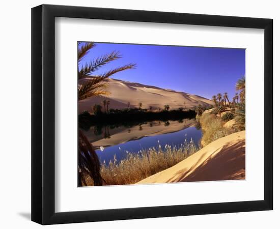 Oasis at Um Al Ma salt lake, Sahara desert, Ubari, Libya-Frans Lemmens-Framed Photographic Print