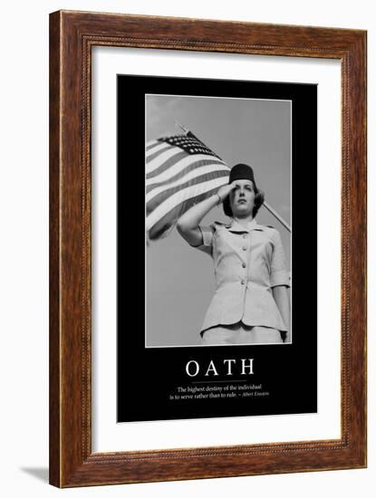 Oath: Inspirational Quote and Motivational Poster-null-Framed Premium Photographic Print