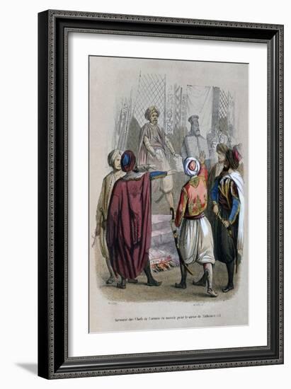 Oath of the Commanders of the Army to Die for the Cause of Mehmet Ali, Egypt, 1805-Jean Adolphe Beauce-Framed Giclee Print